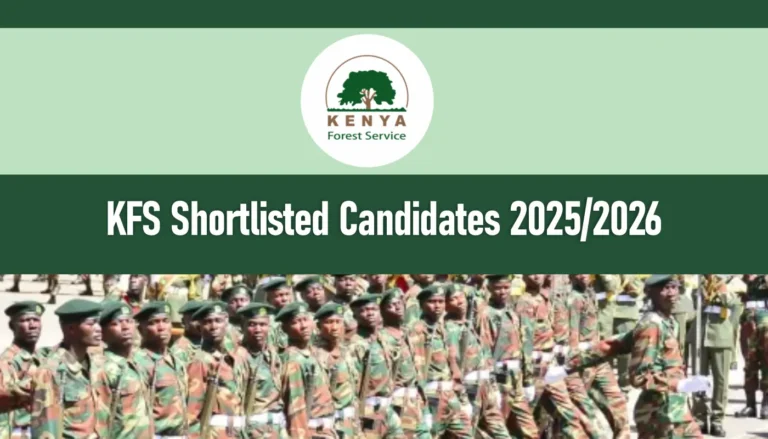 KFS Shortlisted Candidates 2026/2027 Recruitment List PDF