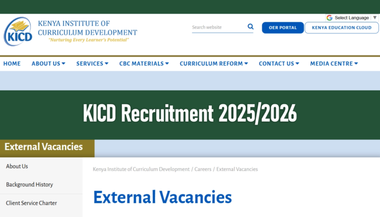 KICD Recruitment 2025/2026 Job Vacancies Application Forms Portal