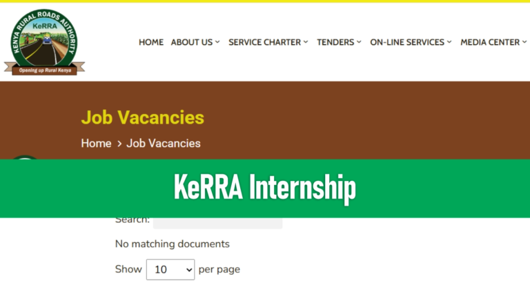 KeRRA Internship 2026/2027 Application Form Portal