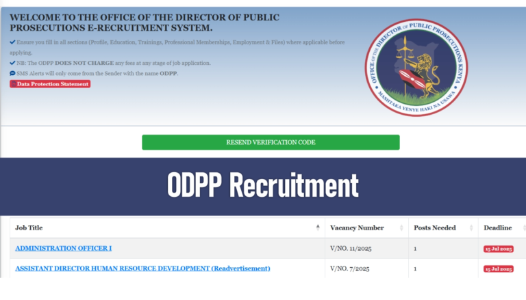 ODPP Recruitment 2026/2027 Application Form Portal
