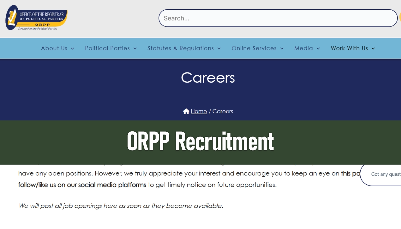 ORPP Recruitment 2026/2027 Jobs, Application Form Portal