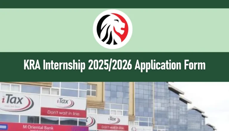KRA Internship 2025/2026 Dates, Requirements, Application Form