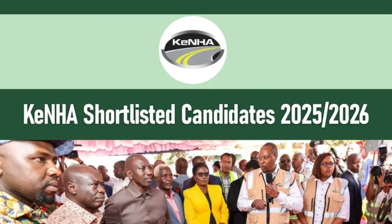 KeNHA Shortlisted Candidates 2025 PDF for Recruitment & Internship
