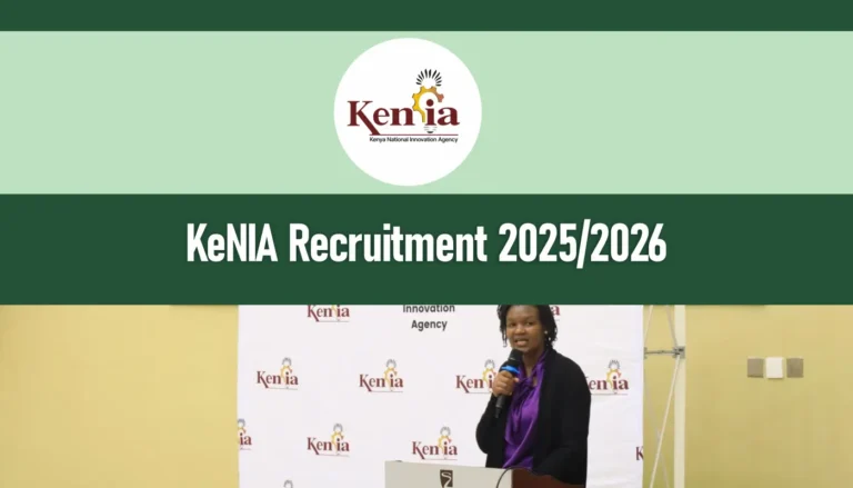 KeNIA Recruitment 2025/2026 Application Form Portal