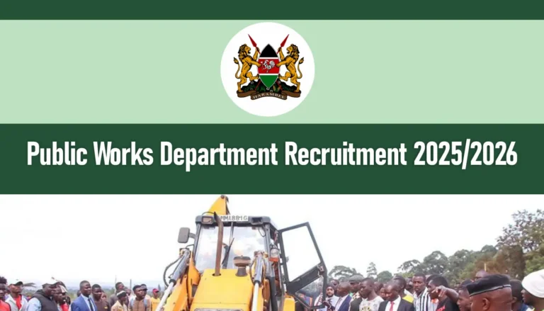 Public Works Recruitment 2025/2026 Application Form Portal