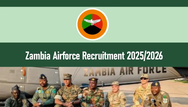 Zambia Airforce Recruitment 2026/2027 Dates, Application Form Portal