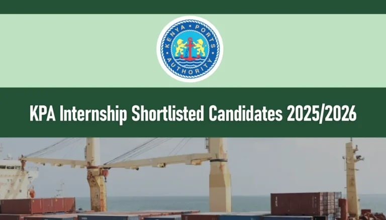 KPA Internship Shortlisted Candidates 2026/2027 List PDF Download