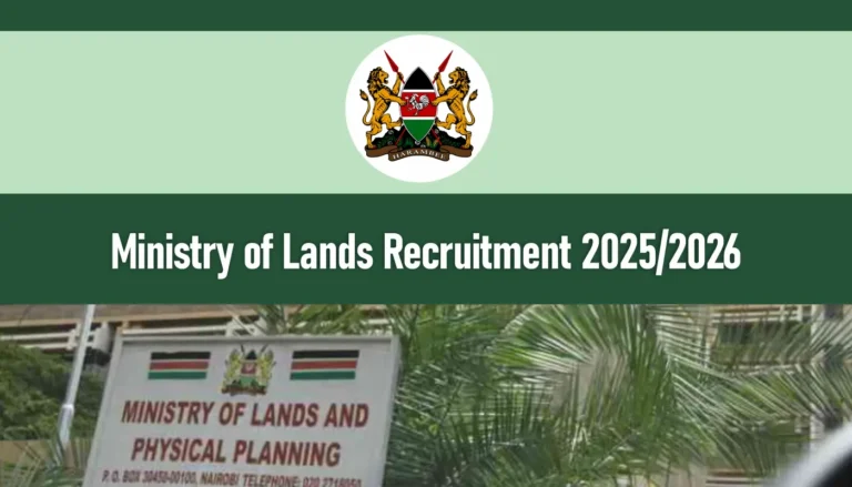 Ministry of Lands Recruitment 2025/2026 Jobs Application Form Portal