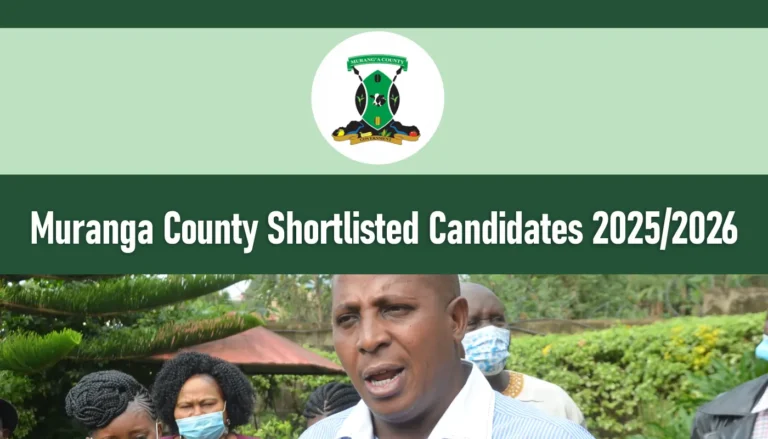 Muranga County Shortlisted Candidates 2026 Enumerators Jobs, Internship