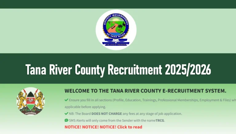 Tana River County Recruitment 2026/2027 Government Jobs in Kenya