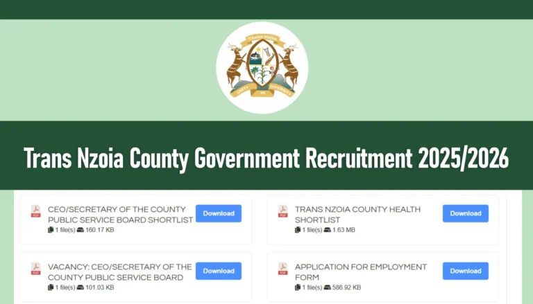Trans Nzoia County Government Recruitment 2025/2026 Jobs Portal