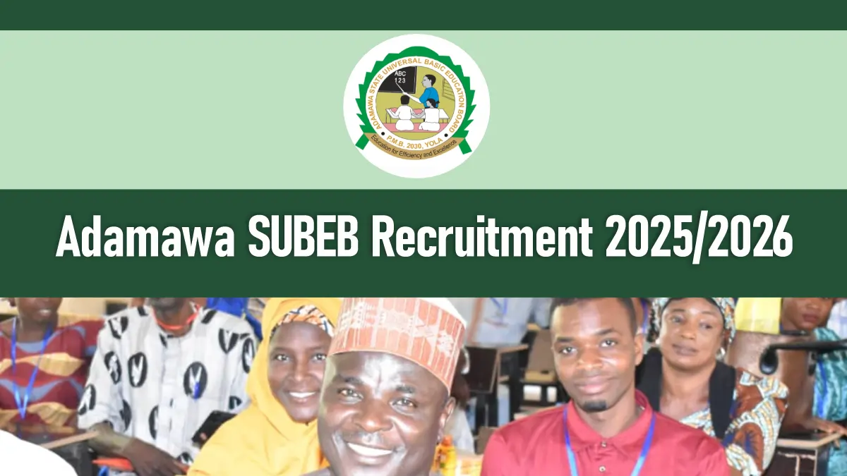 Adamawa SUBEB Recruitment 2026/2027 Application Form Portal
