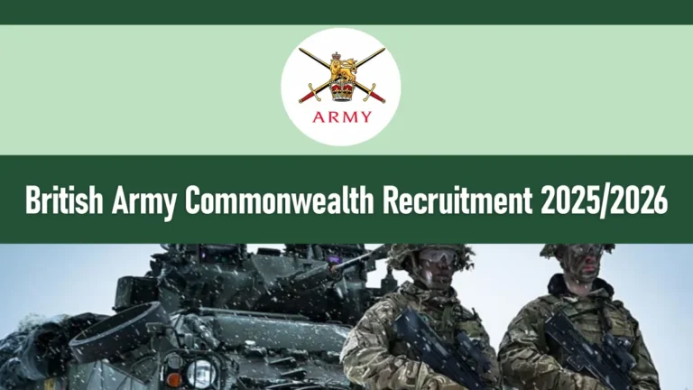 British Army Commonwealth Recruitment 2026/2027 Foreigners Application Form