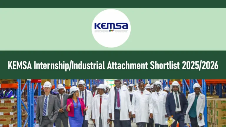 KEMSA Internship/Industrial Attachment Shortlisted Candidates 2025 PDF Download