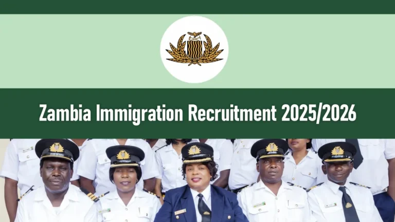Zambia Immigration Recruitment 2026/2027 Application Form Portal