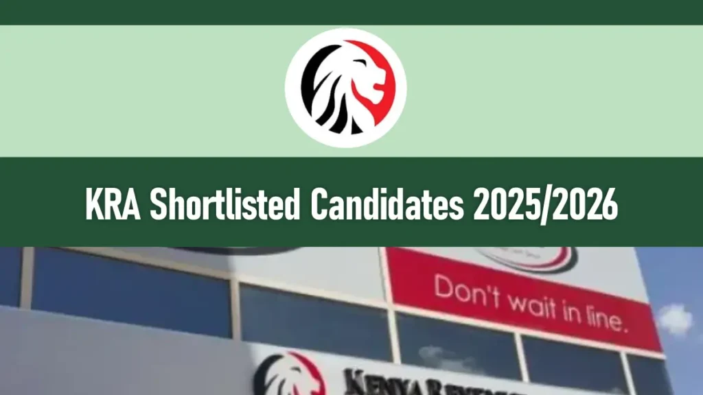 KRA Shortlisted Candidates 2026/2027 Recruitment List