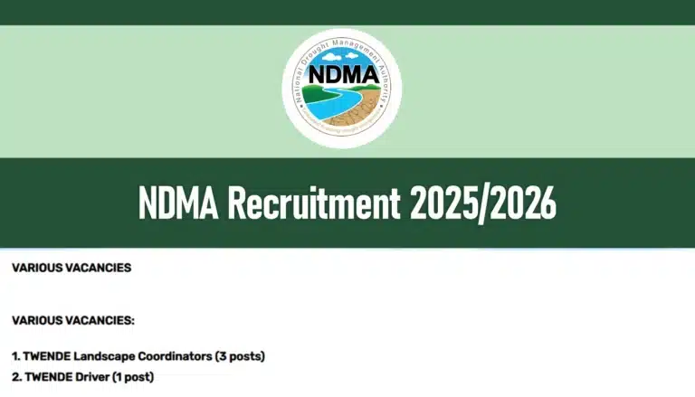NDMA Recruitment 2025/2026 Jobs Application Form Portal