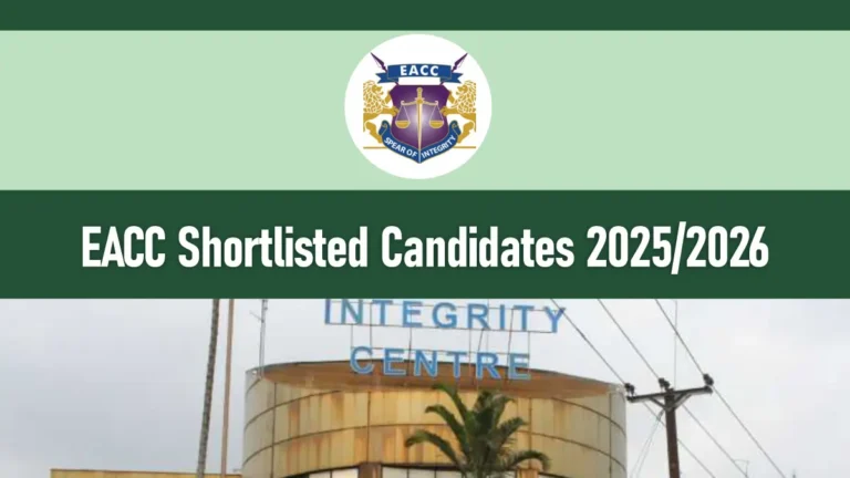 EACC Shortlisted Candidates 2026/2027 Successful Applicants PDF Download