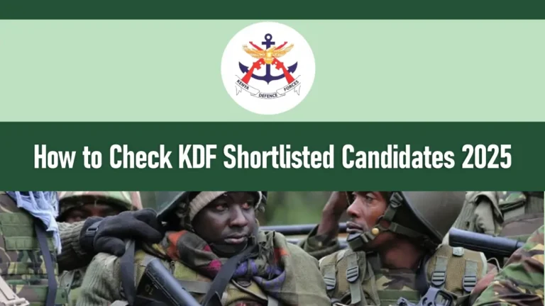 How to Check KDF Shortlisted Candidates 2026/2027