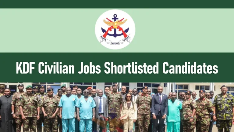 KDF Civilian Jobs Shortlisted Candidates 2026/2027 PDF - Check Here