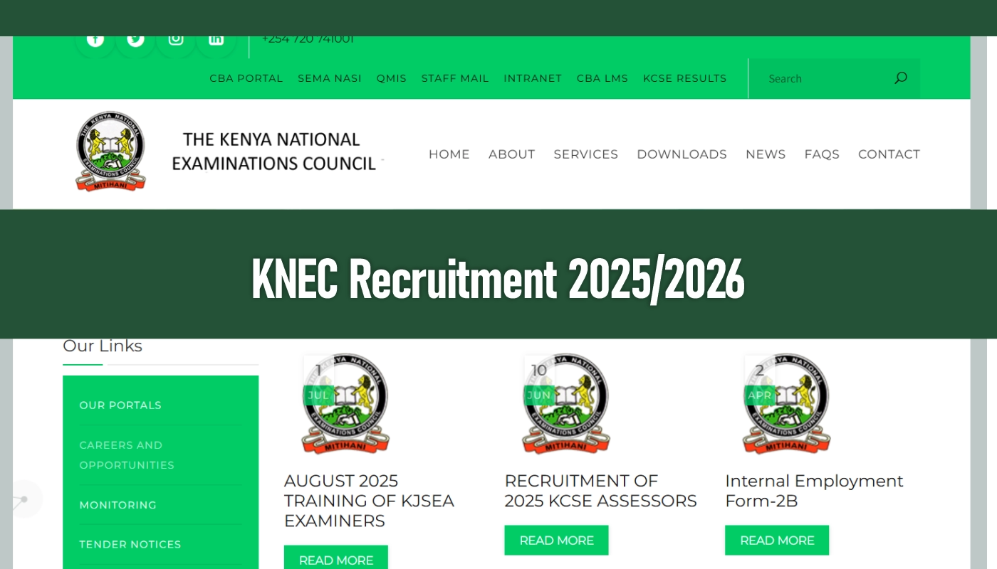 KNEC Recruitment 2026/2027 Jobs Application Form Portal