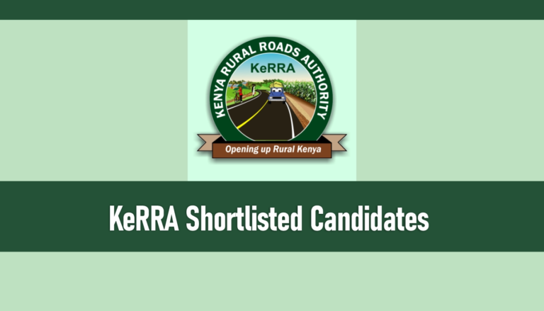KeRRA Shortlisted Candidates PDF for 2026/2027 Recruitment