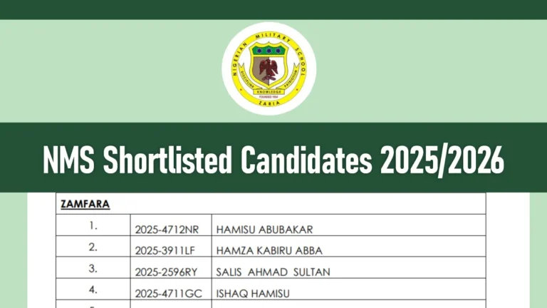 NMS Shortlisted Candidates 2026/2027 PDF Download & Release Date