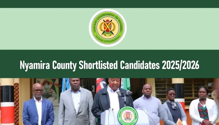 Nyamira County Shortlisted Candidates 2026/2027 PDF Download