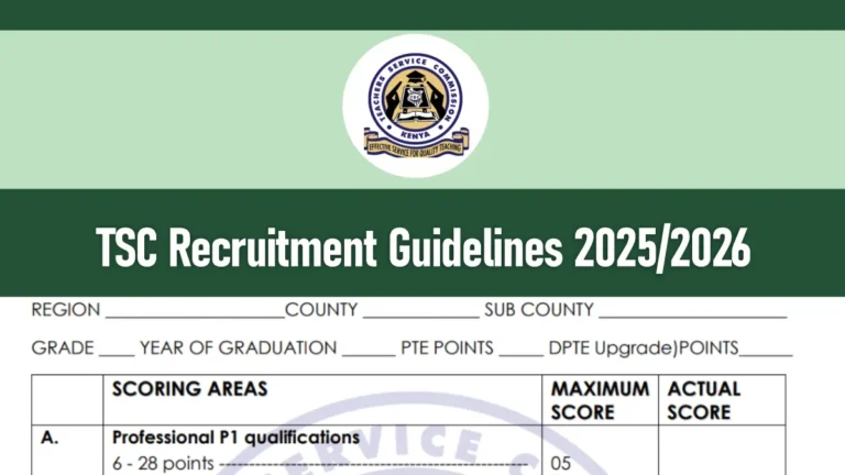 TSC Recruitment Guidelines 2026/2027 PDF Download