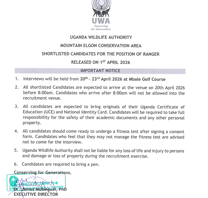 UWA Shortlisted Candidates 2026/2027 PDF Download