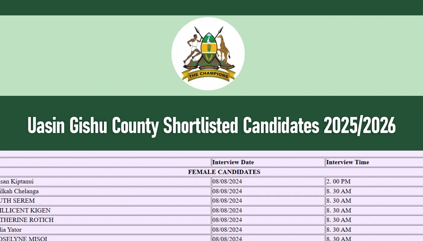 Uasin Gishu County Shortlisted Candidates 2026 PDF Download