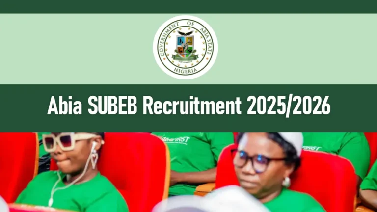 Abia SUBEB Recruitment 2026/2027 Application Form Portal