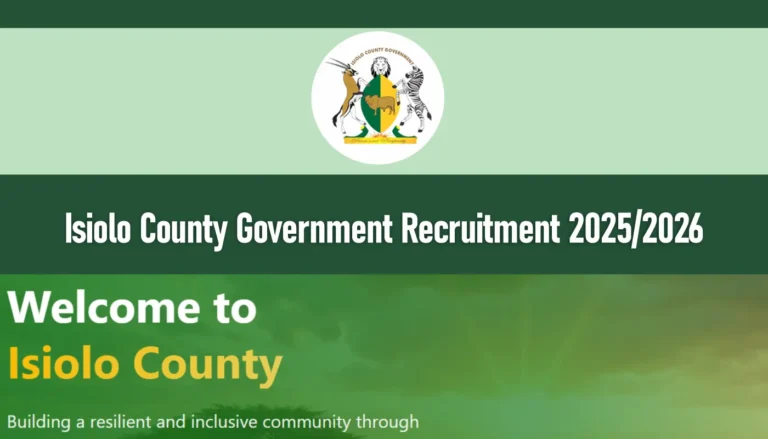 Isiolo County Government Recruitment 2026/2027 Jobs
