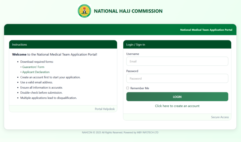 National Haji Commission Recruitment 2026/2027 NAHCON Jobs Portal