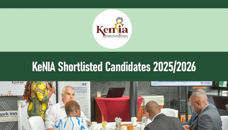 KeNIA Shortlisted Candidates 2026/2027 PDF Download