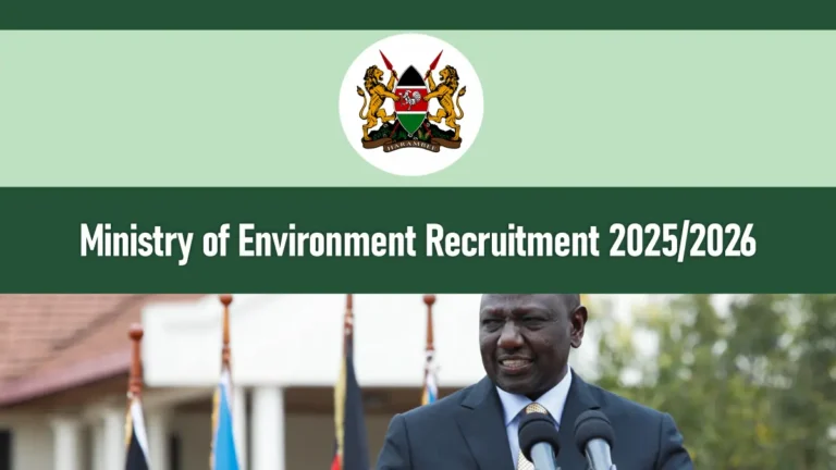 Ministry of Environment Recruitment 2026/2027 Jobs Application Form Portal