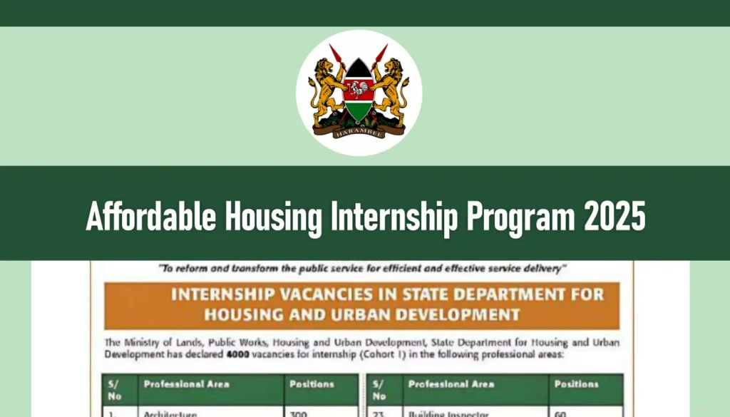 Affordable Housing Internship 2026/2027 Application Form Portal