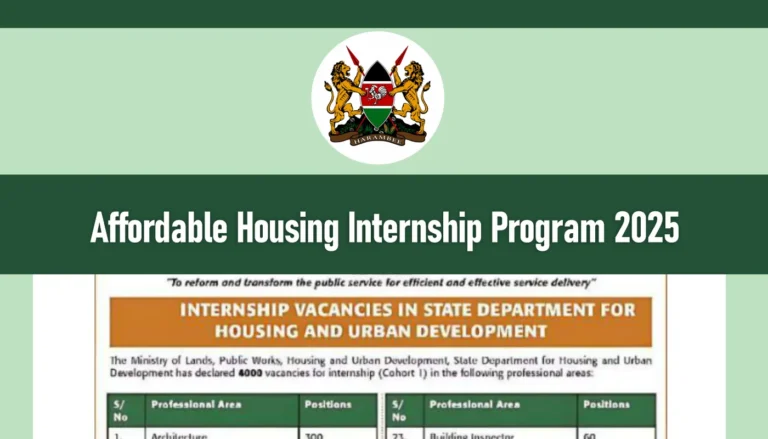 Affordable Housing Internship 2026/2027 Application Form Portal