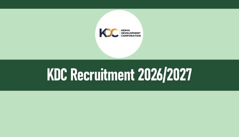 KDC Recruitment 2026/2027 Portal, Jobs Application Deadline